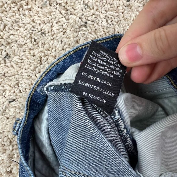 Embellish Medium Wash Blue Jeans Women's SZ 34 Distressed Slightly Tapered - Picture 6 of 9